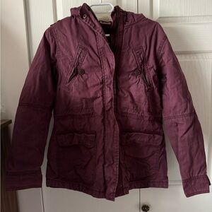 American Eagle Outfitters Maroon Utility Jacket